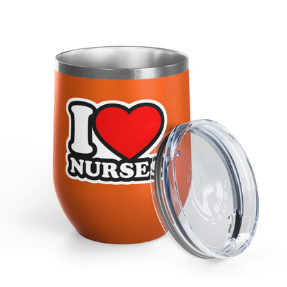 I love nurses faux sticker Tumbler