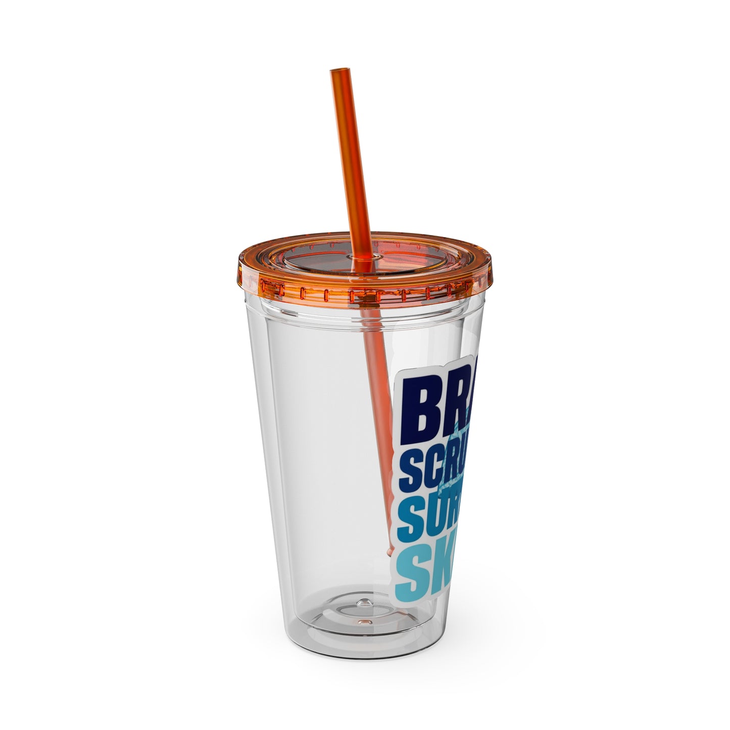 Brains, scrubs and surgical skills blue Clear Insulated Cup
