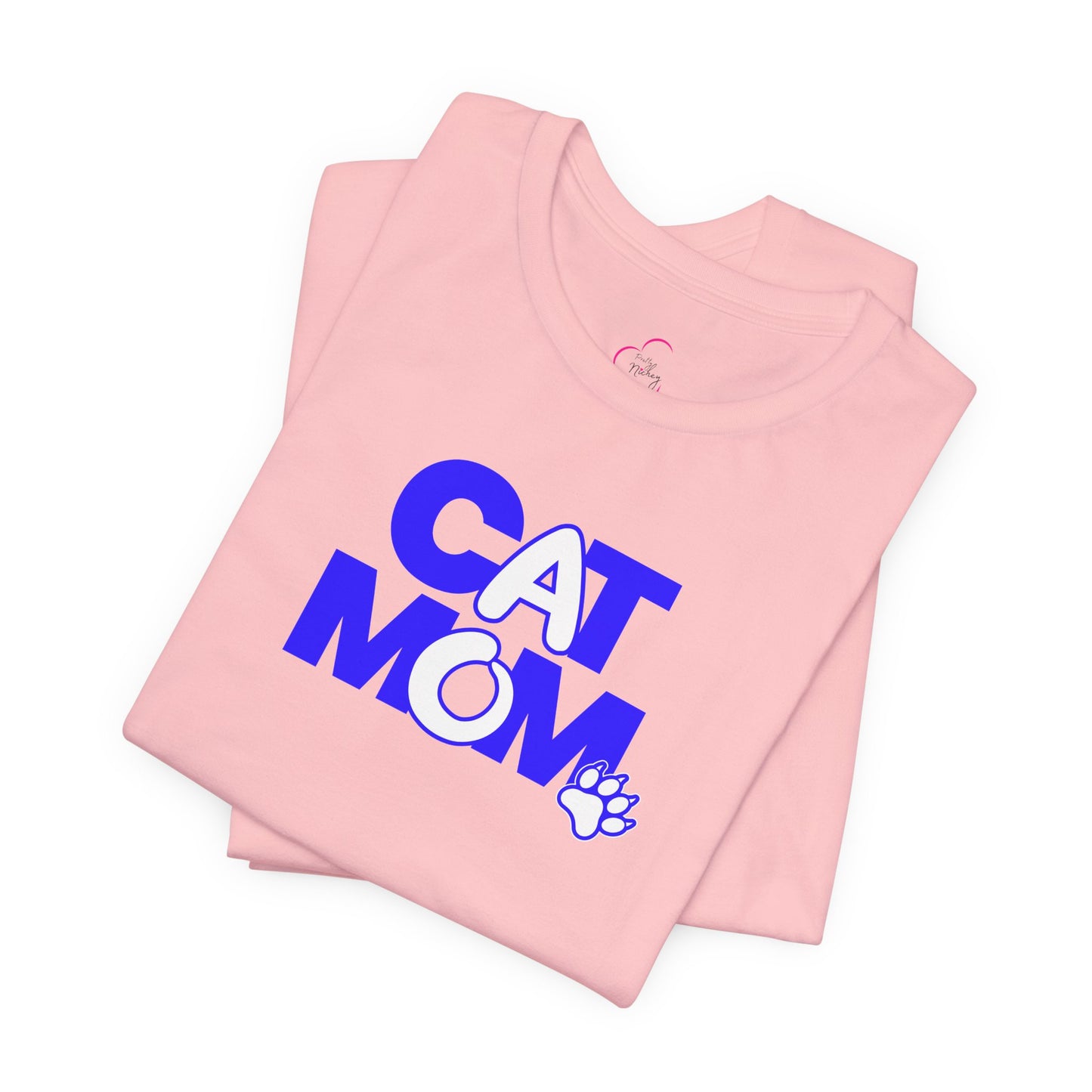 Cat mom blue T-shirt
