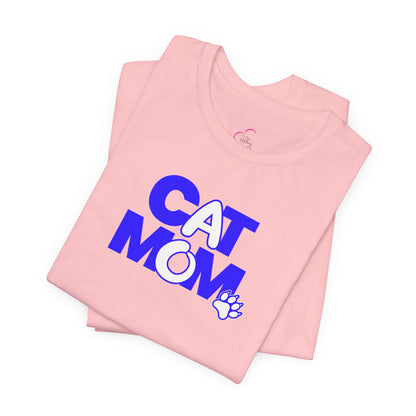 Cat mom blue T-shirt