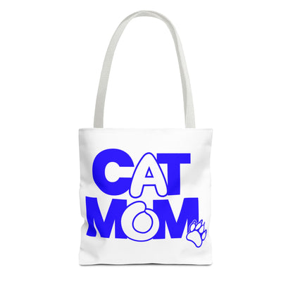 Cat mom blue Tote Bag