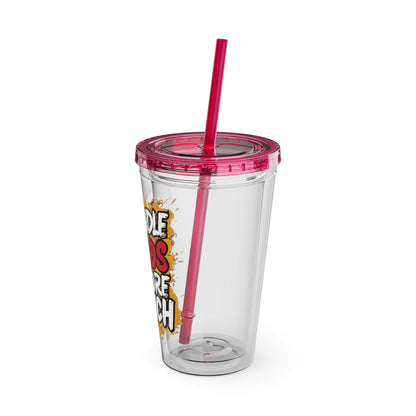 I handle chaos before lunch Clear Insulated Cup