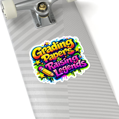 Grading papers & raising legends Sticker