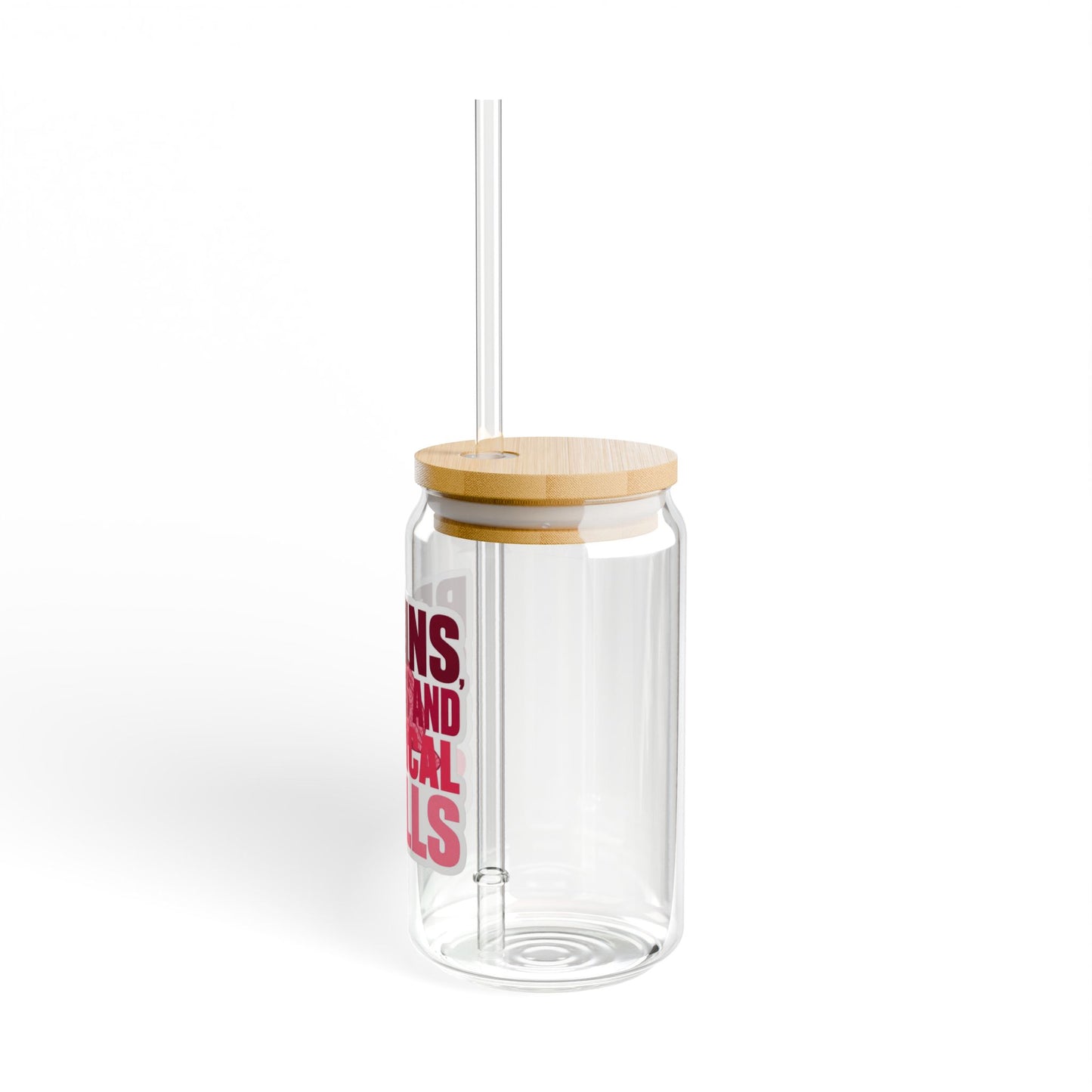 Brains, scrubs and surgical skills pink Sipper Glass