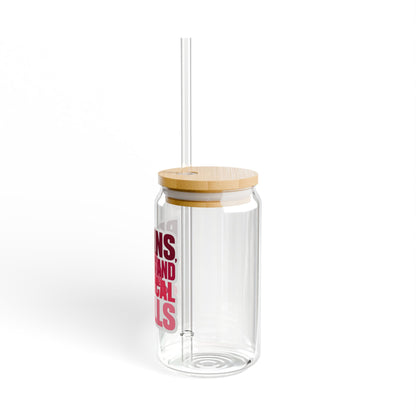 Brains, scrubs and surgical skills pink Sipper Glass