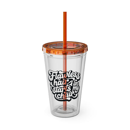 Flawless hair starts in my chair Clear Insulated Cup