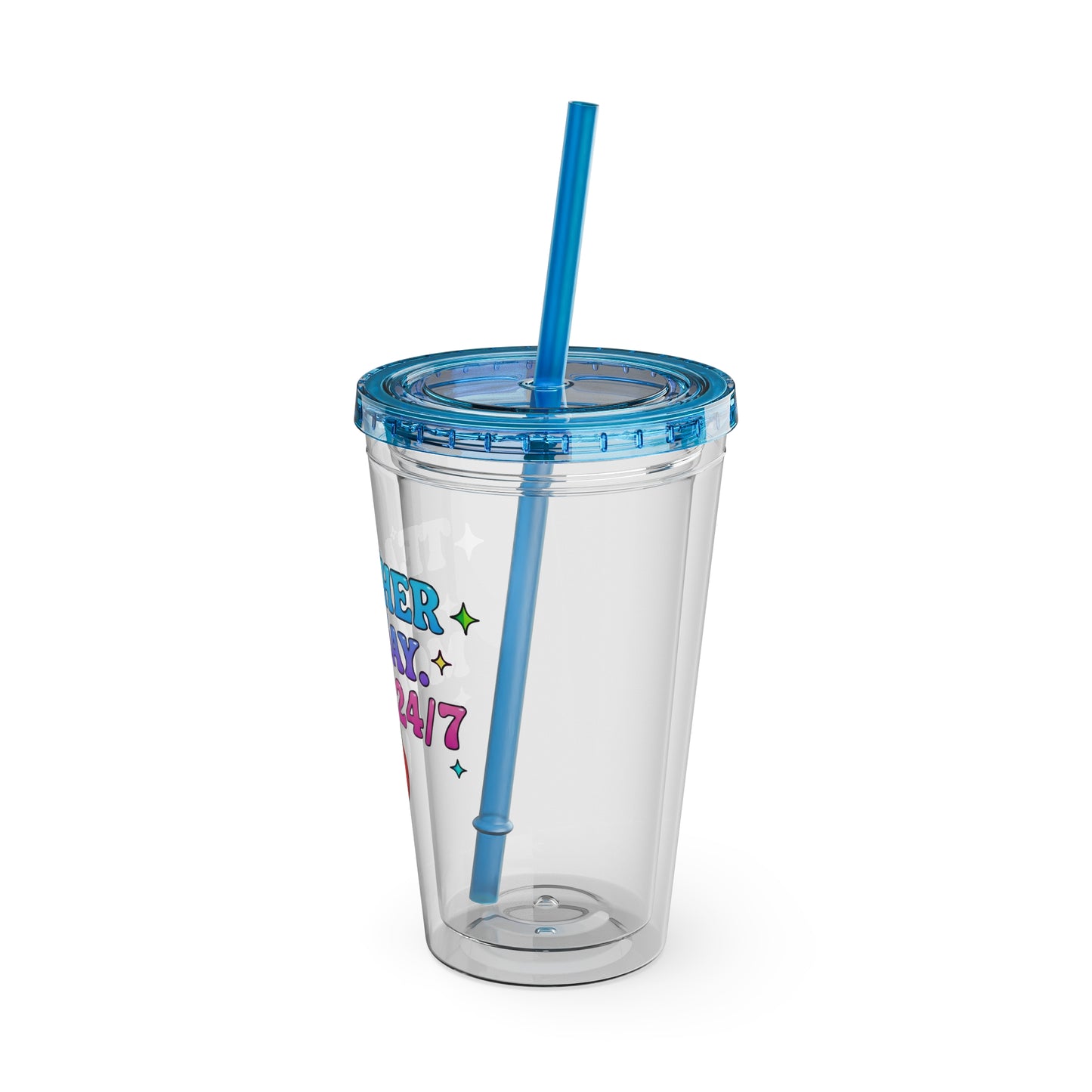 Teacher by day mom 24/7 Clear Insulated Cup