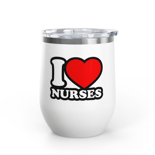 I love nurses faux sticker Tumbler