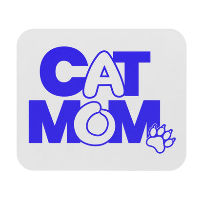 Cat mom blue Mouse Pad
