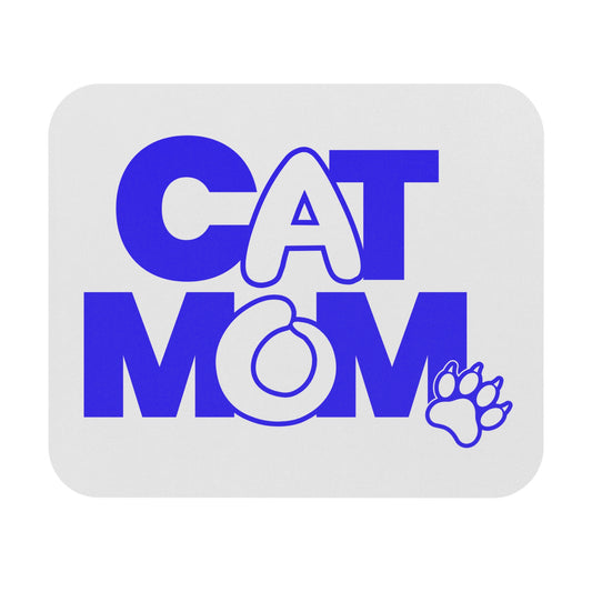 Cat mom blue Mouse Pad
