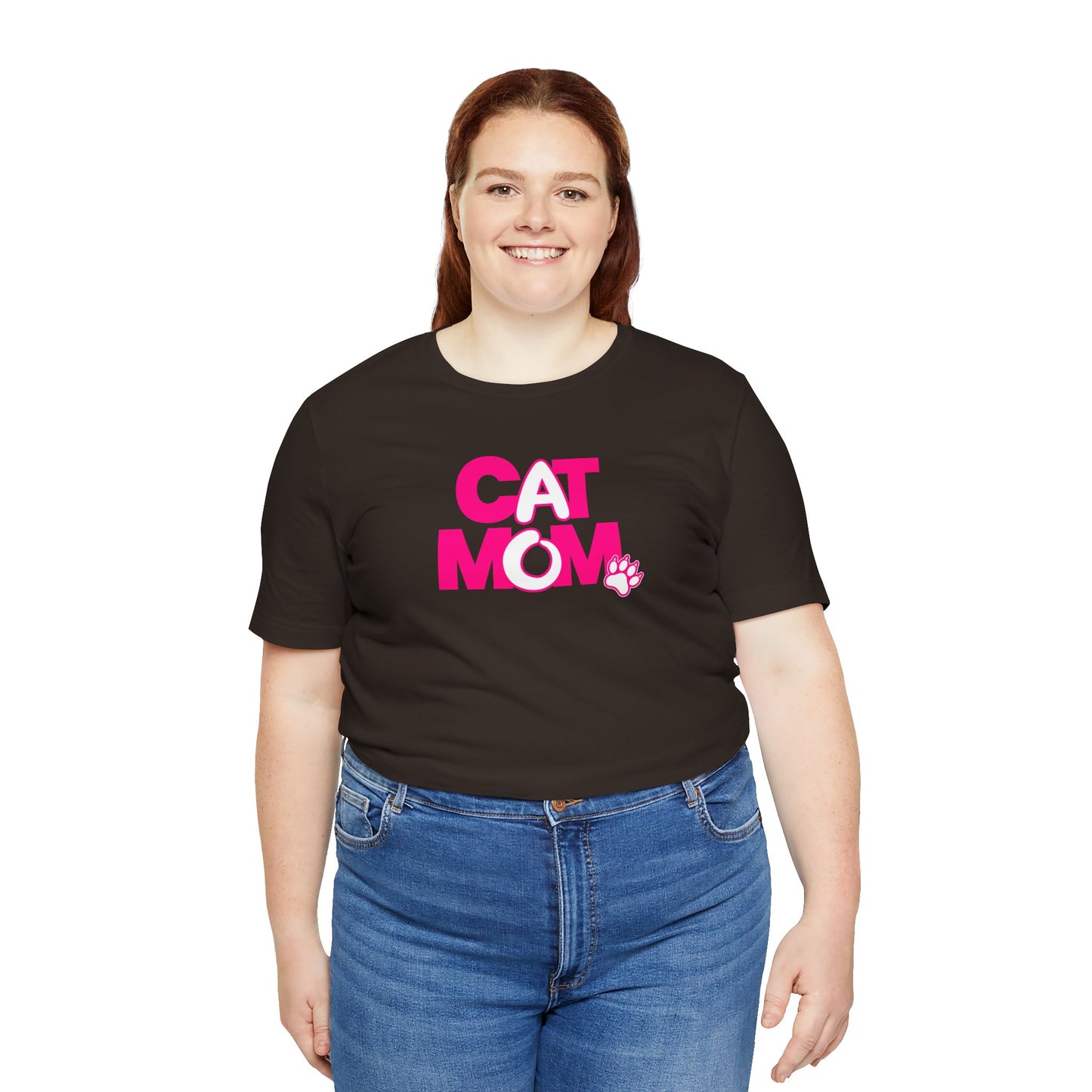 Cat mom pink T-shirt
