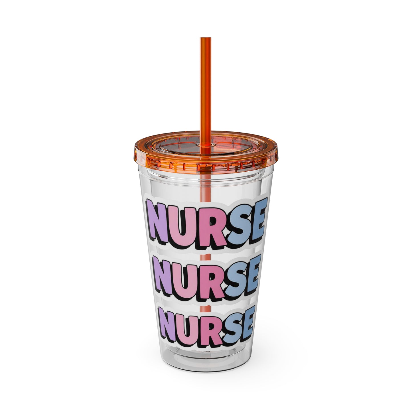 NURSE faux sticker Clear Insulated Cup