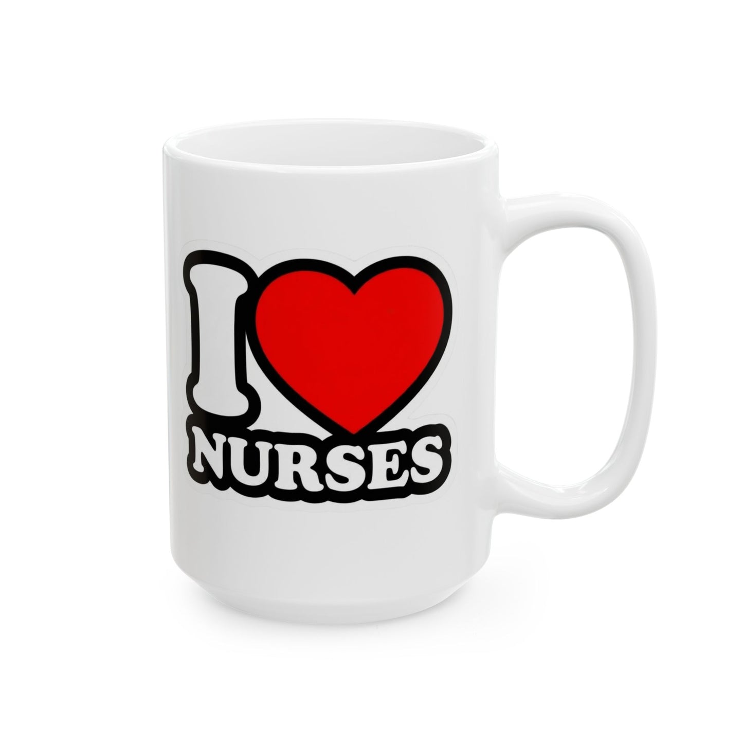 I love nurses faux sticker Mug