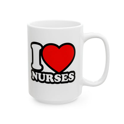 I love nurses faux sticker Mug