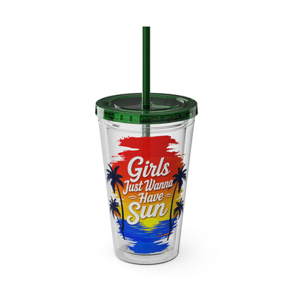 Girls just wanna have sun Clear Insulated Cup