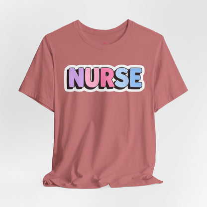 NURSE faux sticker T-shirt