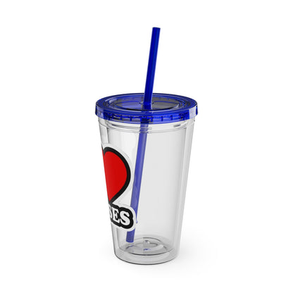 I love nurses faux sticker Clear Insulated Cup