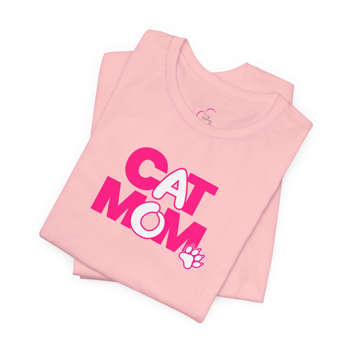 Cat mom pink T-shirt