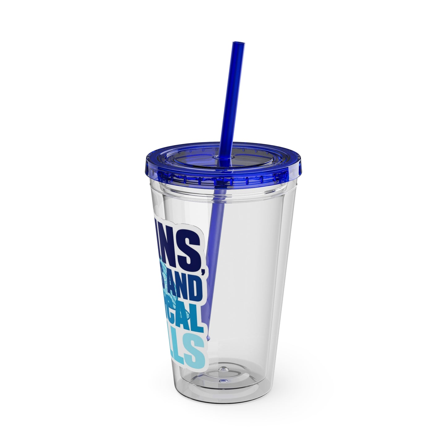 Brains, scrubs and surgical skills blue Clear Insulated Cup