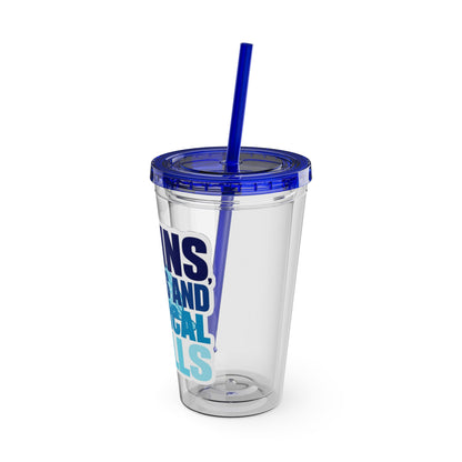 Brains, scrubs and surgical skills blue Clear Insulated Cup