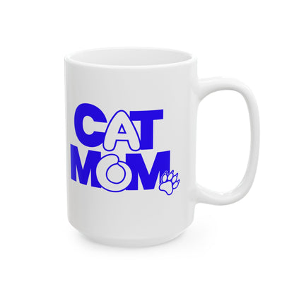 Cat mom blue Mug