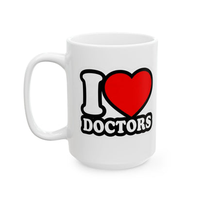 I love doctors faux sticker Mug