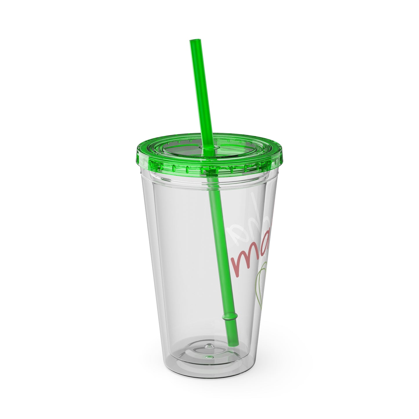 Matcha Heart Clear Insulated Cup