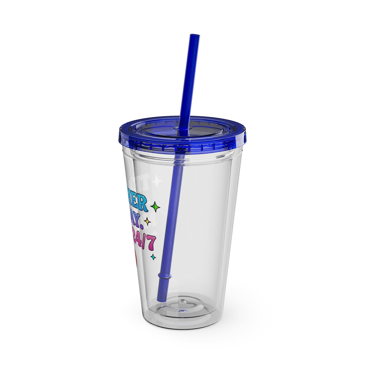 Teacher by day mom 24/7 Clear Insulated Cup