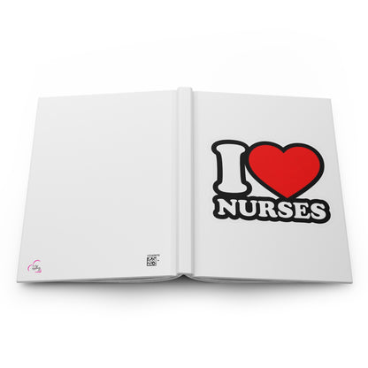 I love nurses faux sticker Hardcover Journal