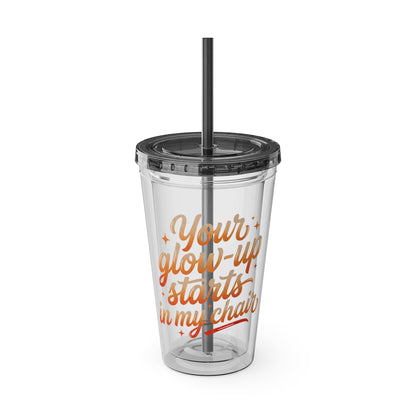 Your glow up starts in my chair Clear Insulated Cup