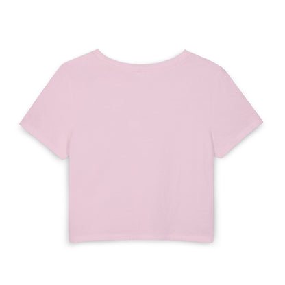 Cat mom blue Crop Tee