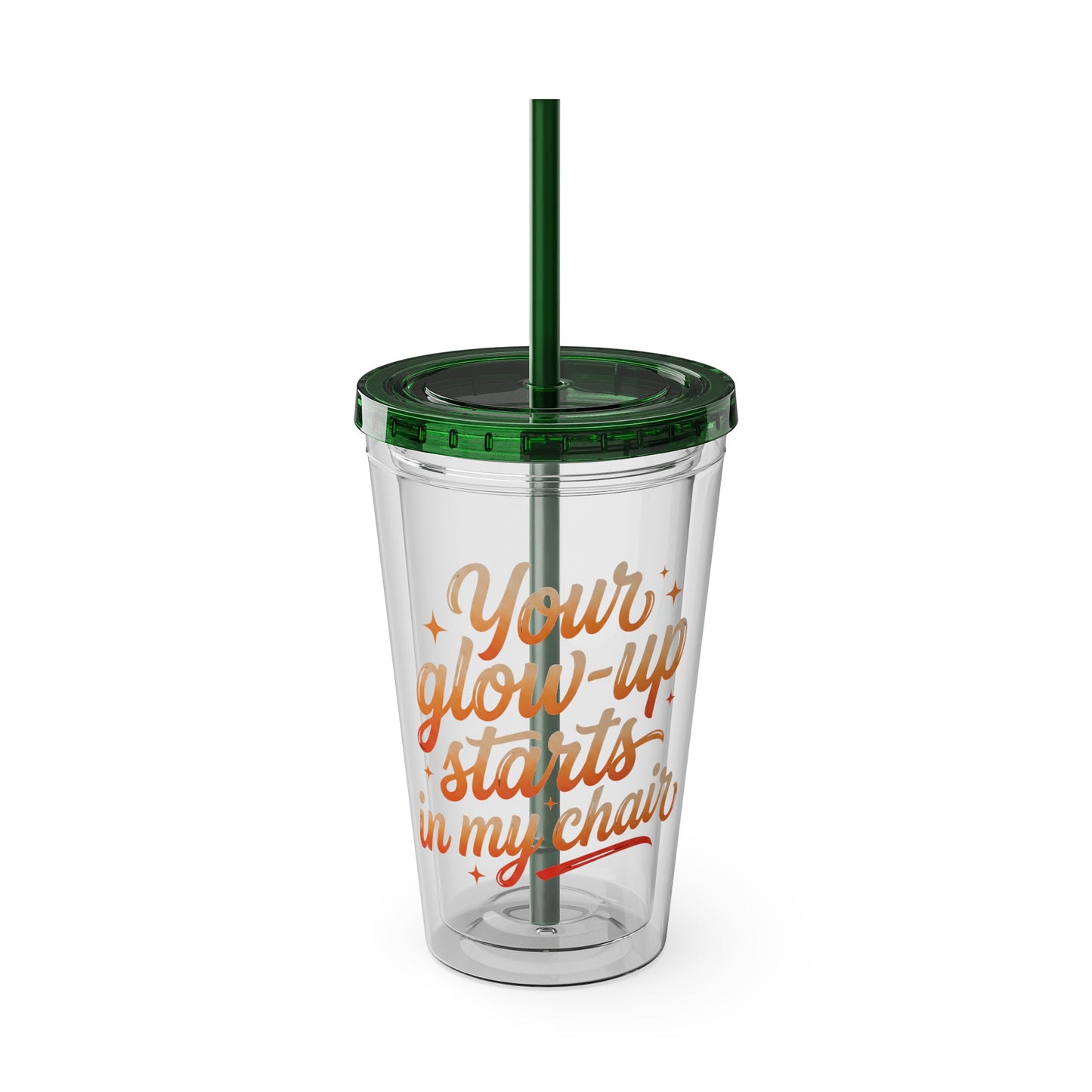 Your glow up starts in my chair Clear Insulated Cup