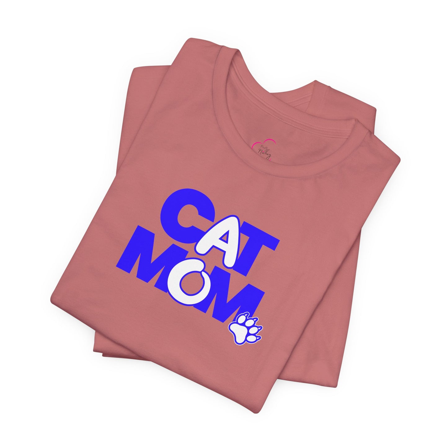 Cat mom blue T-shirt