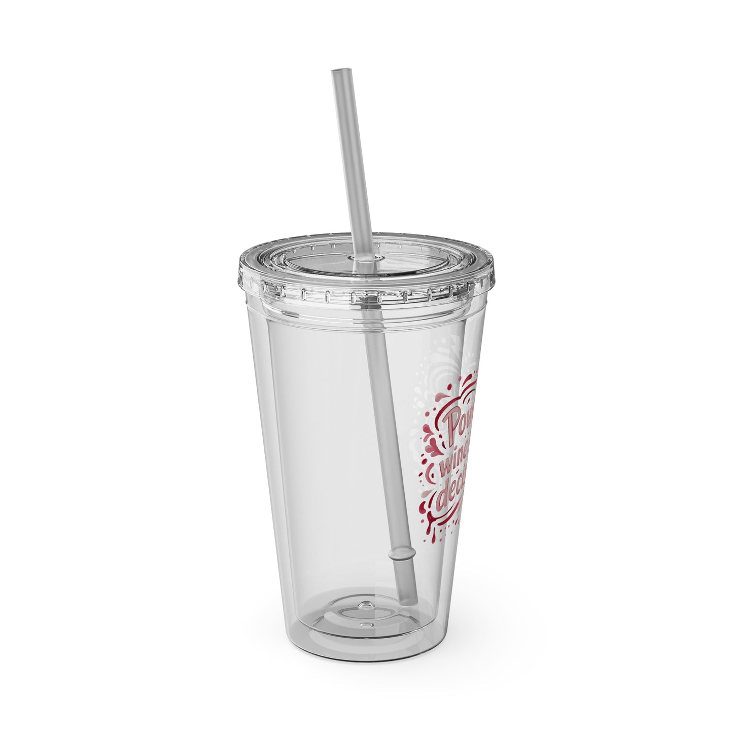 Powered by wine and bad decisions Clear Insulated Cup