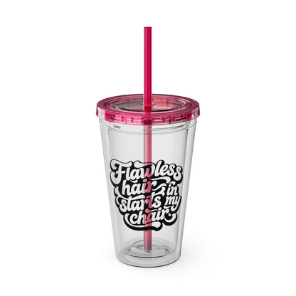 Flawless hair starts in my chair Clear Insulated Cup