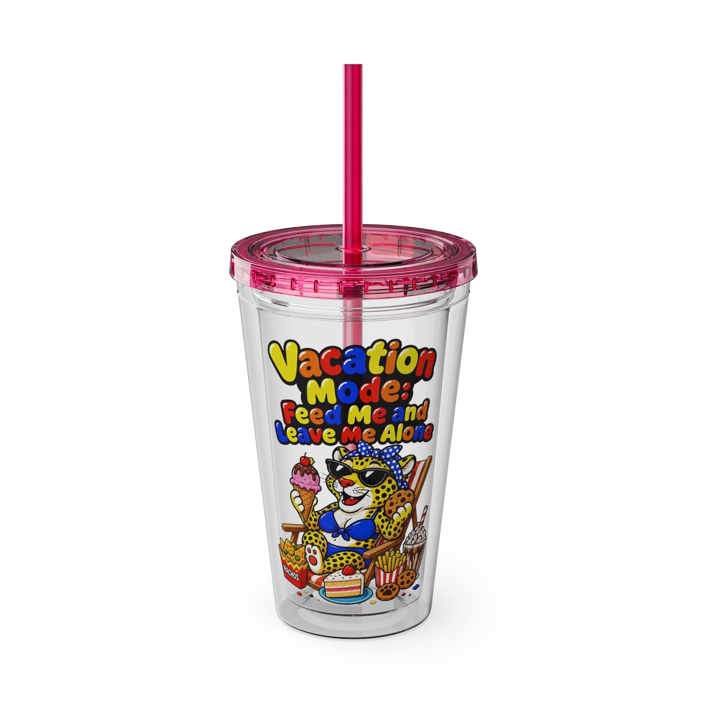 Vacation mode feed me and leave me alone Clear Insulated Cup