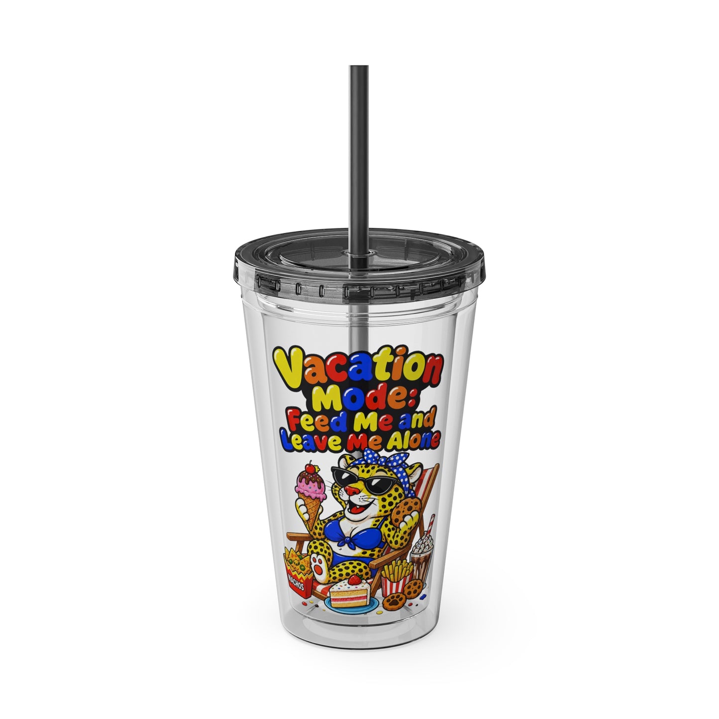 Vacation mode feed me and leave me alone Clear Insulated Cup