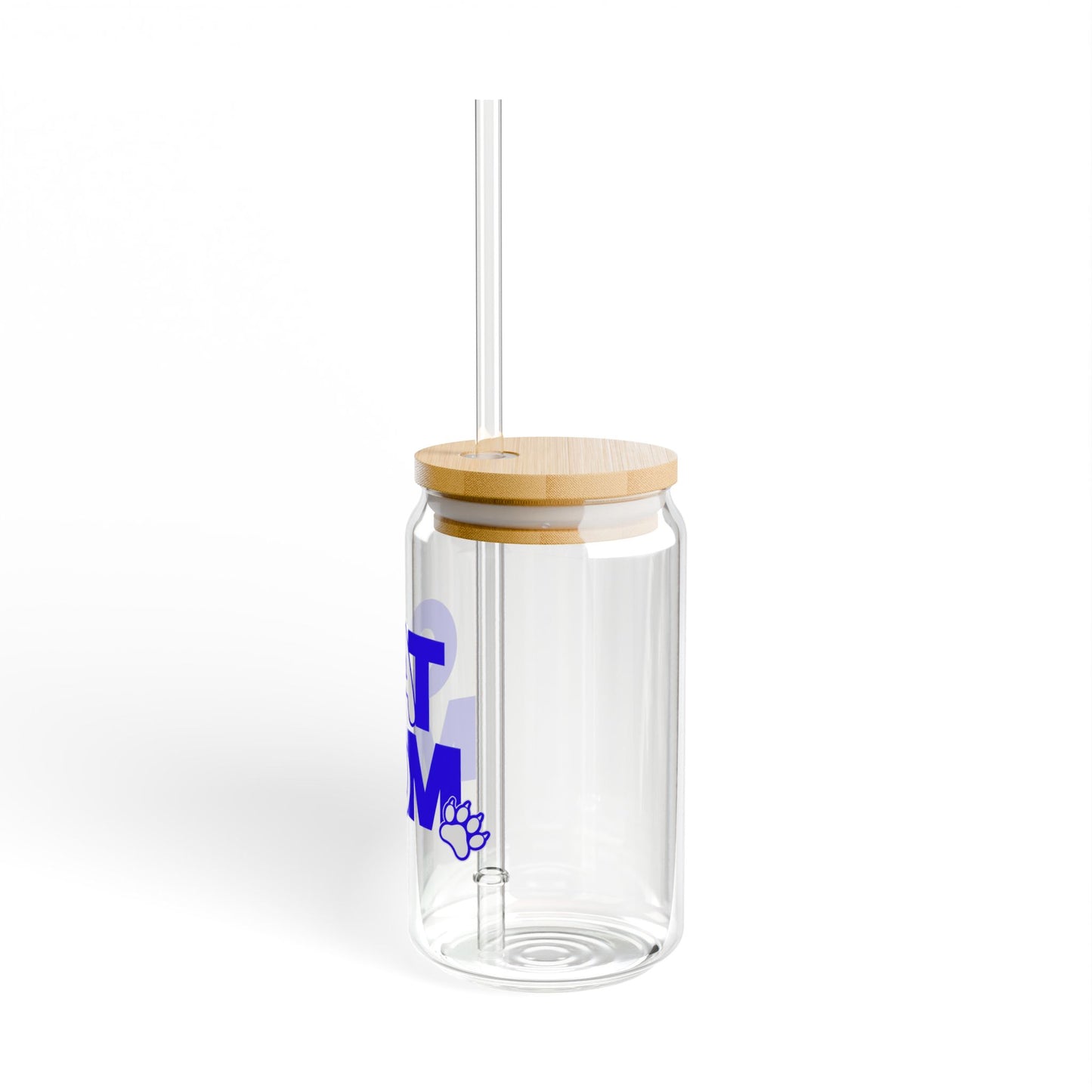 Cat mom blue Sipper Glass