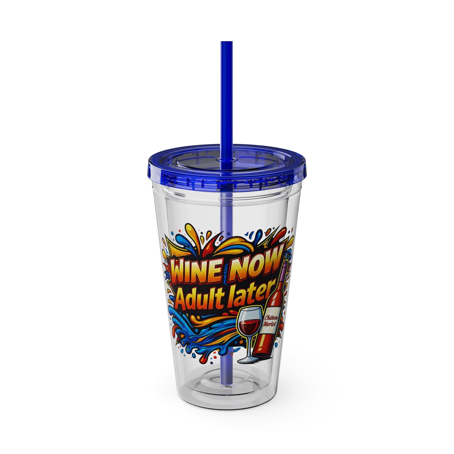 WINE NOW Adult later Clear Insulated Cup
