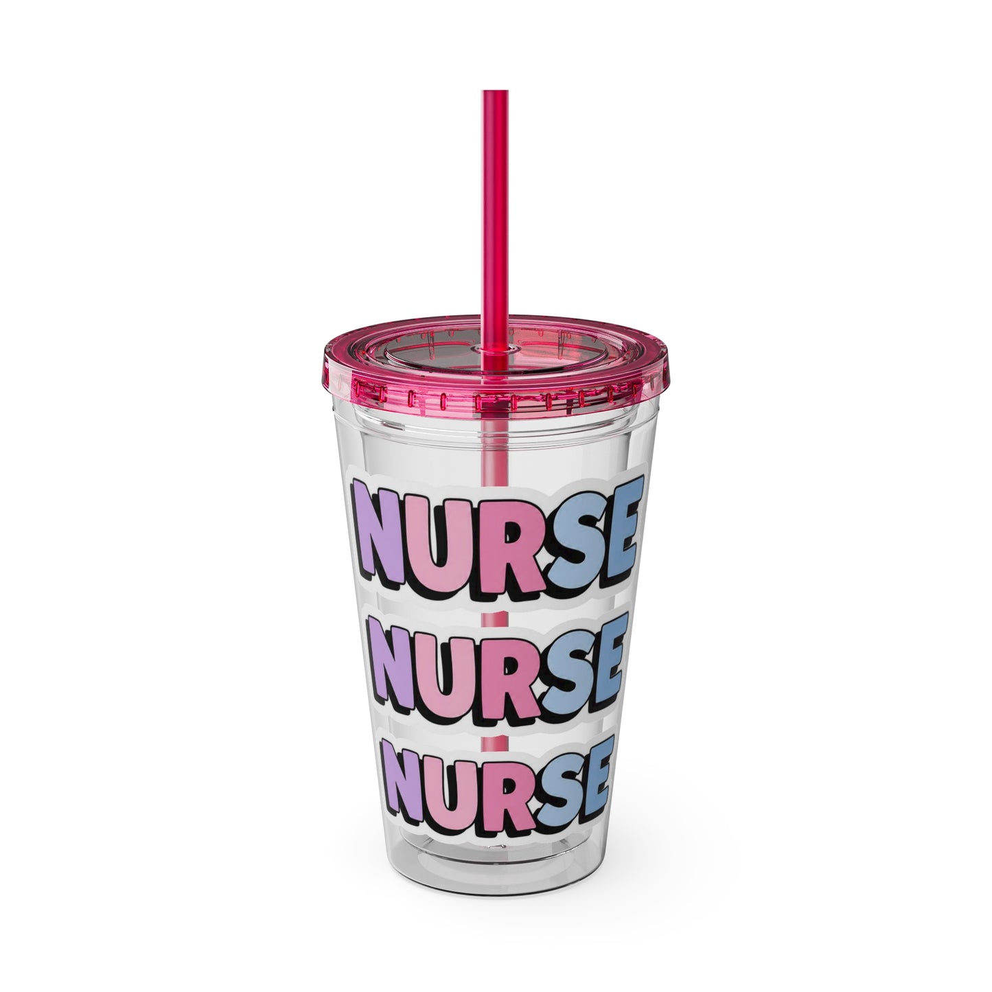 NURSE faux sticker Clear Insulated Cup