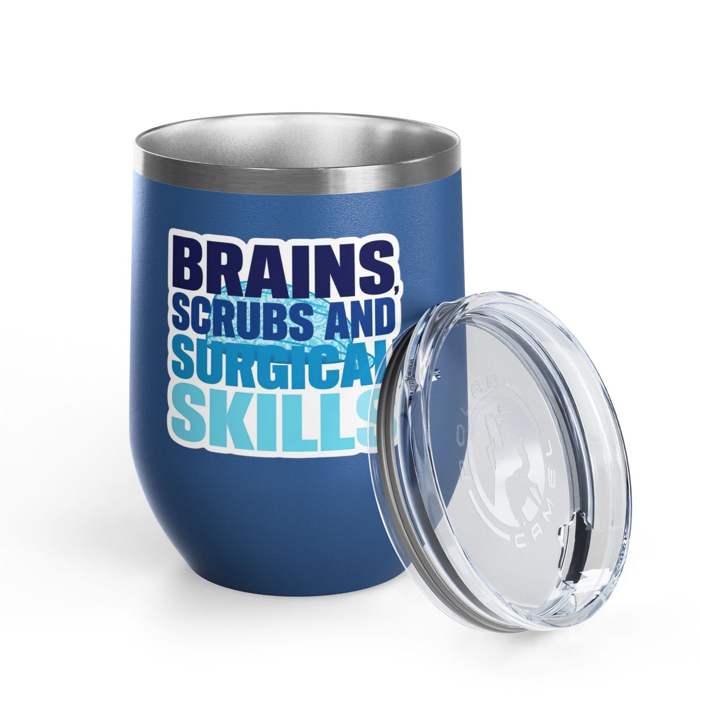 Brains, scrubs and surgical skills blue Tumbler