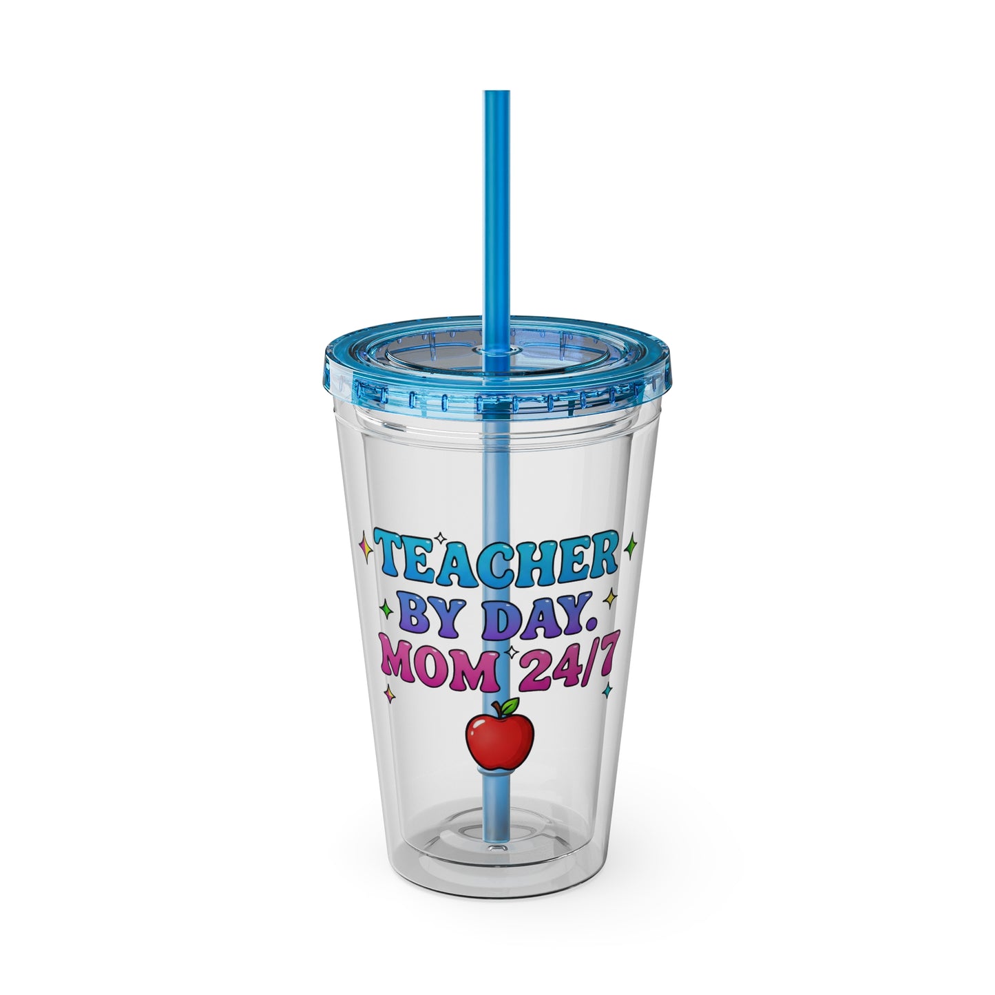 Teacher by day mom 24/7 Clear Insulated Cup