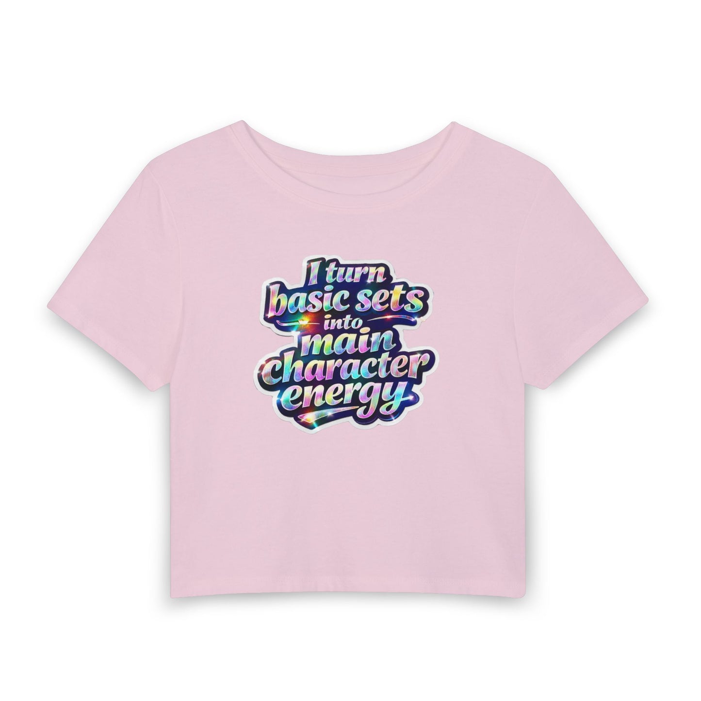 I turn basic sets into main character energy Crop Tee