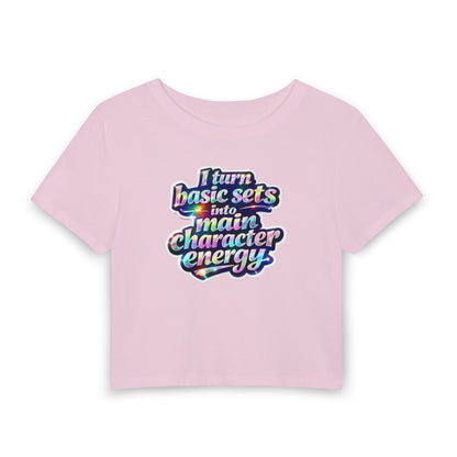 I turn basic sets into main character energy Crop Tee