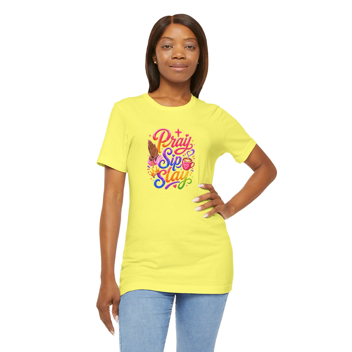 Pray, sip, slay T-shirt