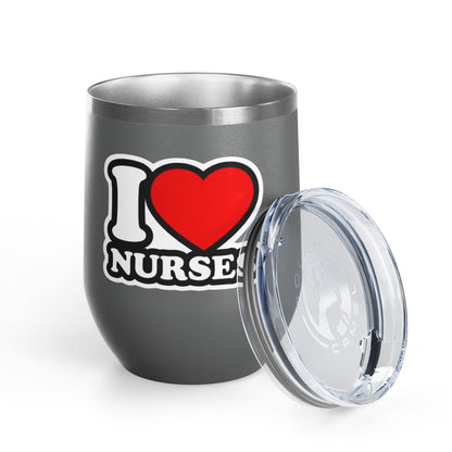 I love nurses faux sticker Tumbler