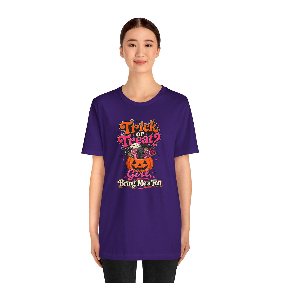 Trick or treat? Girl bring me a fan T-shirt