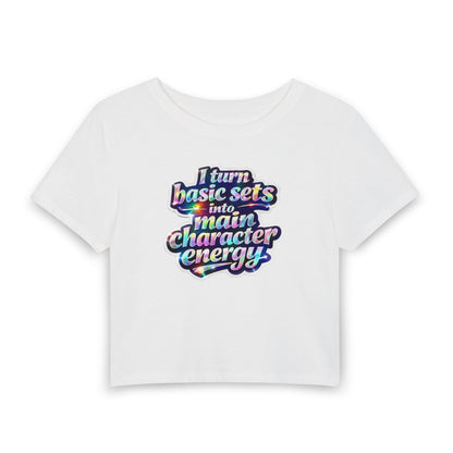 I turn basic sets into main character energy Crop Tee