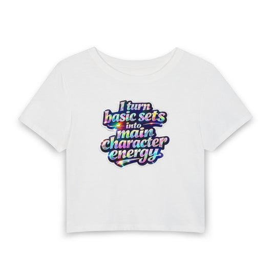 I turn basic sets into main character energy Crop Tee