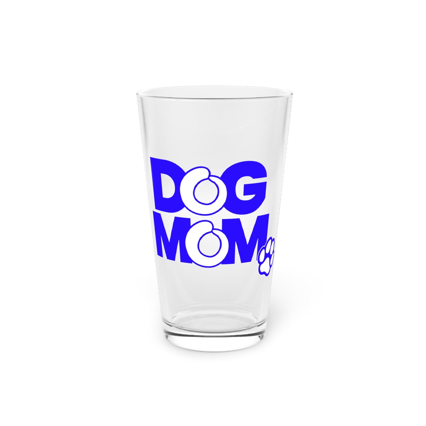 Dog mom blue Beer Glass